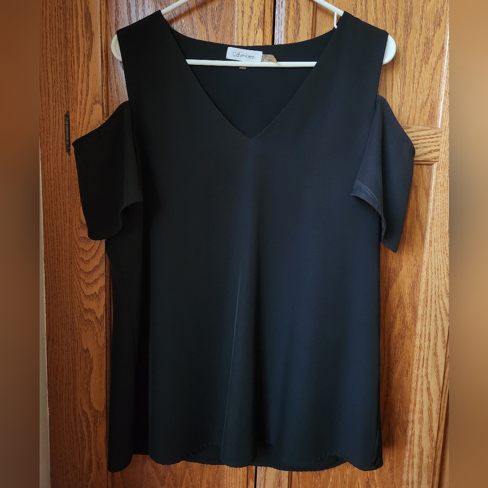 Calvin Klein Black Cold Shoulder Top